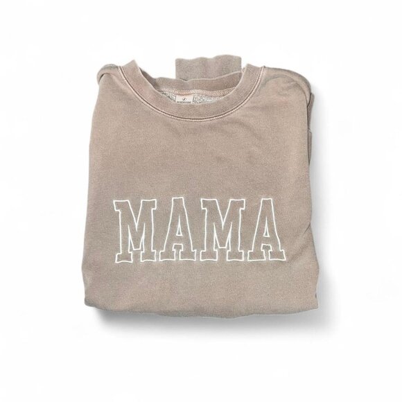 MAMA Brown Crewneck Pullover Oversized Vintage 90s Style - Picture 2 of 2